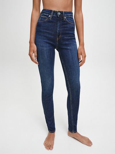 Calvin Klein Ruhák HU794620 | Calvin Klein High Rise Női Farmernadrág Sötét Kék
